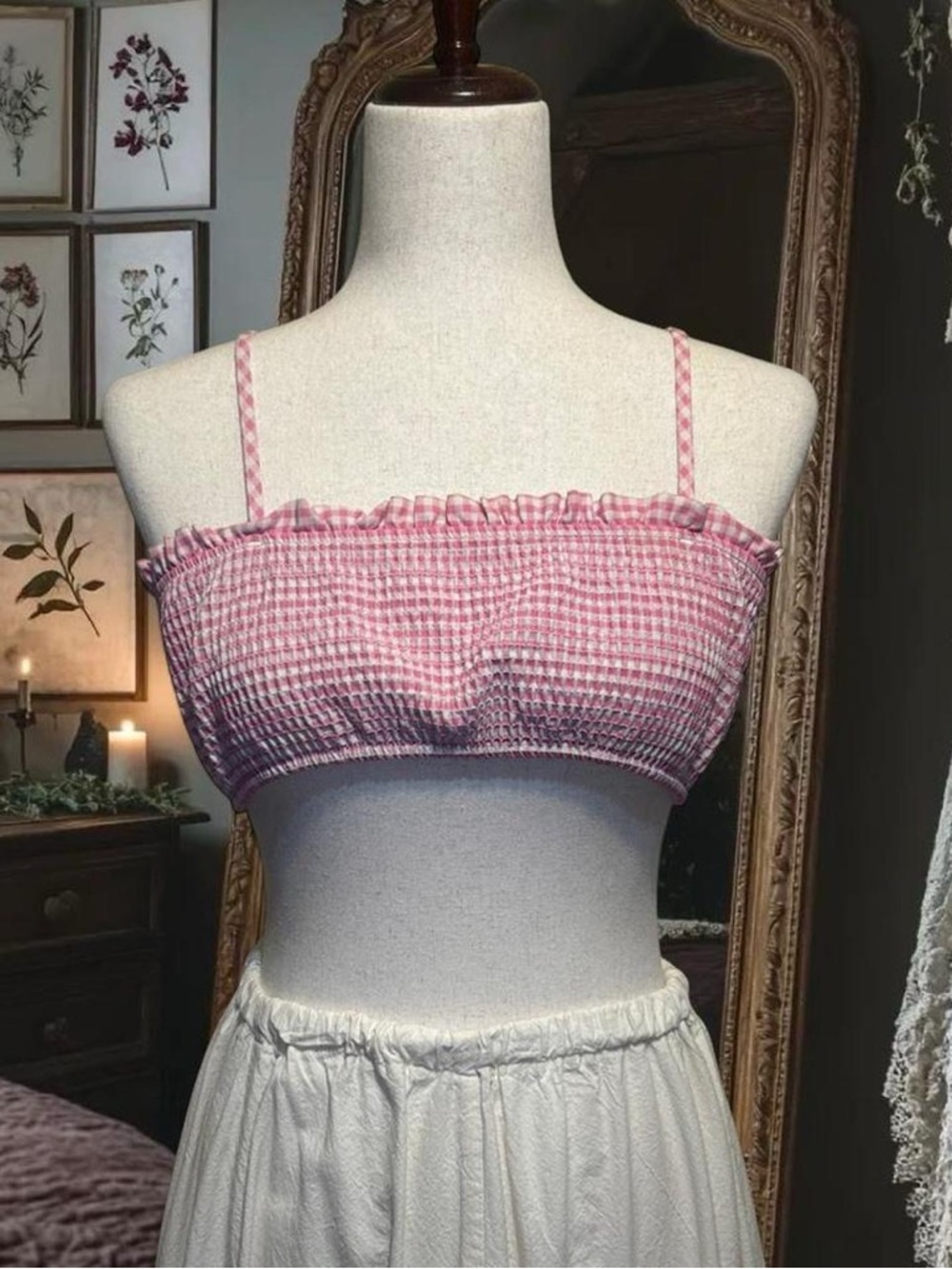 Handmade picnic crop top